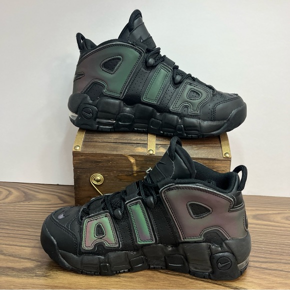 Nike Air More Uptempo GS Size 4.5Y Women’s 6 'Reflective' Sneakers 922845-001 - Picture 4 of 12